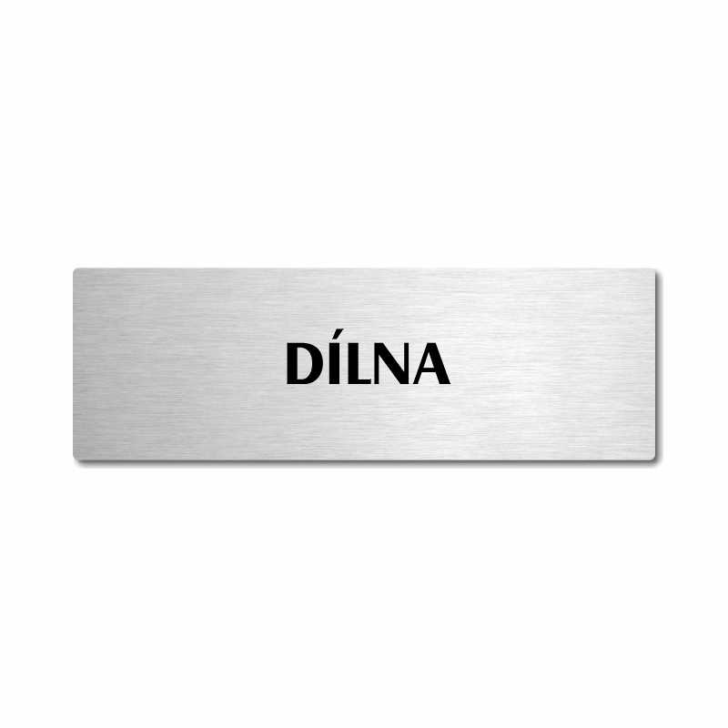 Dílna, stříbrná popiska na dveře